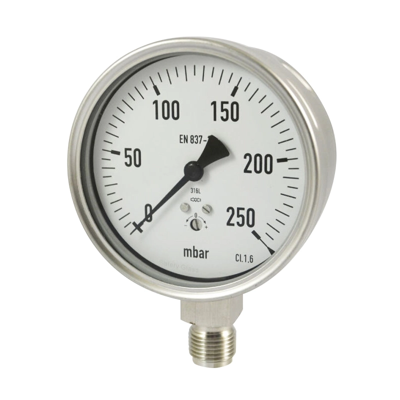 Kabeh Kapsul Stainless Steel Low Pressure Gauge